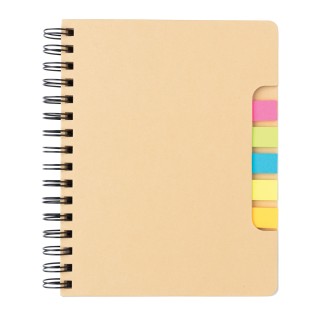 Libreta espiral A5 Kraft con notas adhesivas personalizada